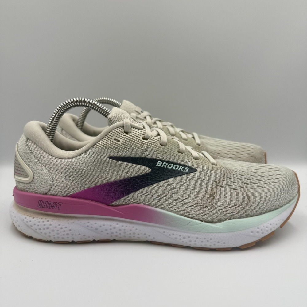 Brooks Ghost 16 Women's Size 9.5 Gray Blue Purple Walking Running Shoes Sneakers